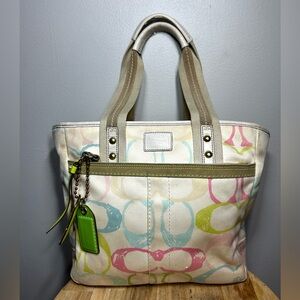 Coach Pastel Hampton Signature Hobo Bag